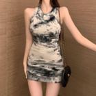 Sleeveless Tie-dye Sheath Dress Dress - As Shown In Figure - One Size
