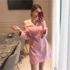 Asymmetric Off-shoulder Mini Wrap Dress