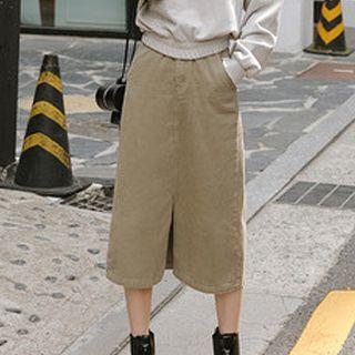 Slit-hem Pencil Skirt With Belt