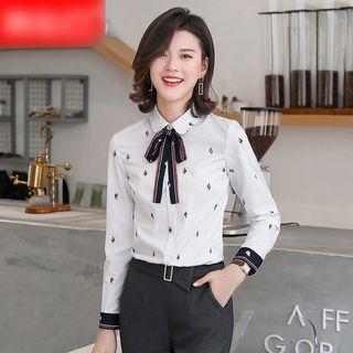 Print Work Shirt / Dress Pants / Pencil Skirt / Set