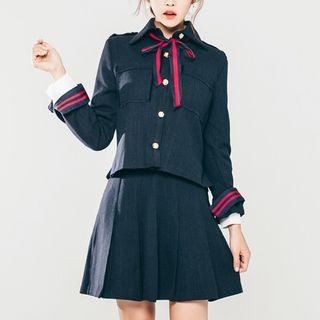 Set: Tie-neck Top + Skirt