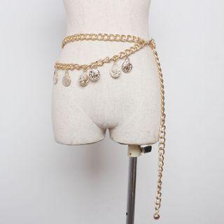 Coin Dangle Chain Belt Gold - One Size