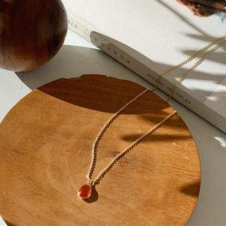 Bead Pendant Necklace Gold - One Size