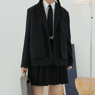 Set: Plain Blazer /plain Pleated Skirt