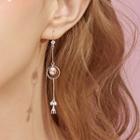 925 Sterling Silver Glass Ball Dangle Earring 1 Pair - Transparent Ball - Silver - One Size