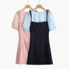 Short-sleeve Top / Mini A-line Pinafore Dress