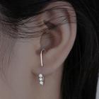 Rhinestone Ear Stud 1 Pc - Earring - Silver - One Size