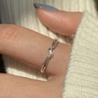 Twisted Alloy Open Ring Silver - One Size