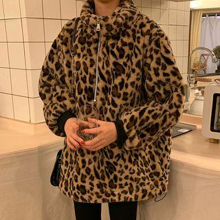 Leopard Zip Jacket As Shown In Figure - One Size