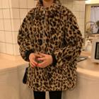 Leopard Zip Jacket As Shown In Figure - One Size