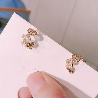 Rhinestone Geometry Drop Earring 1 Pair - Gold - One Size