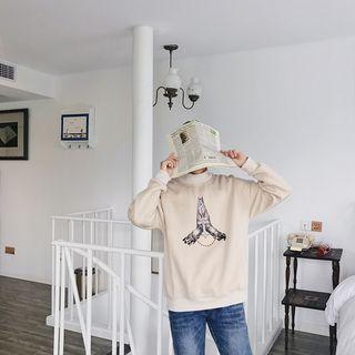 Print Mock-neck Sweatshirt