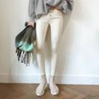 Button-fly Fleece-lined Skinny Pants