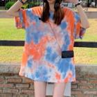 3/4-sleeve Tie Dye T-shirt
