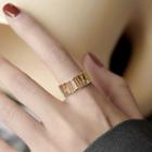 Roman Numeral Alloy Open Ring Gold - One Size