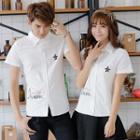 Short-sleeve Printed Couple Shirt