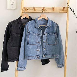 Single-breasted Long-sleeve Denim Jacket