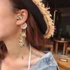Dangle Coin Ear Cuff 1 Pair - Gold - One Size