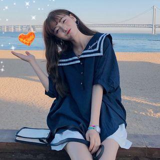 Sailor Elbow-sleeve Shirt / Shorts