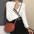 Off-shoulder Bell Sleeve Slim-fit Knit Top