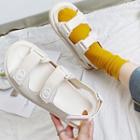 Platform Adhesive Strap Slingback Sandals