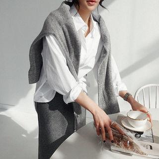 Plain Cotton Shirt White - One Size