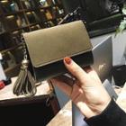 Faux Leather Tassled Trifold Wallet