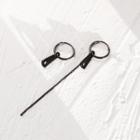 Pull Tag Asymmetrical Sterling Silver Earring