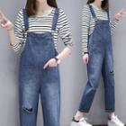 Set: Striped Long-sleeve T-shirt + Jumper Jeans