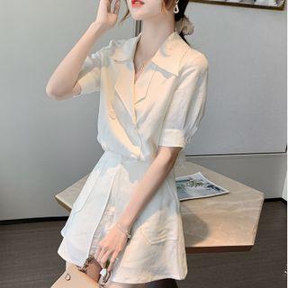 Set: Elbow-sleeve Shirt + Skort