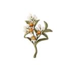 Fashion Simple Enamel Flower Plant Imitation Pearl Brooch Silver - One Size