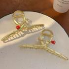 Rose Alloy Hair Clamp Rose Pink & Gold - One Size