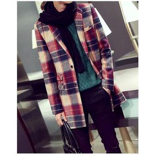 Plaid Single-notch Coat