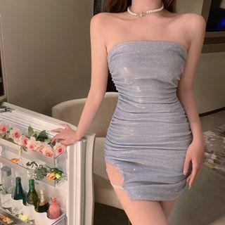 Strapless Glittered Mini Bodycon Dress