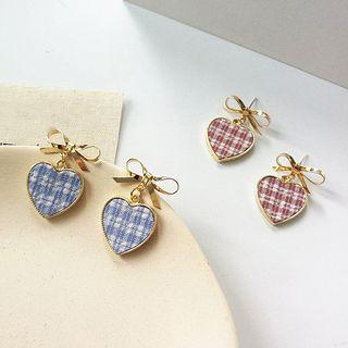 Plaid Heart Dangle Earring