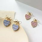 Plaid Heart Dangle Earring