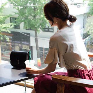 Ruffle Short-sleeve Cotton T-shirt