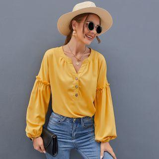Ruffle Henley Blouse