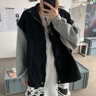Two-tone Oversize Zip Jacket