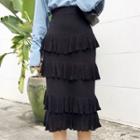 Tiered Midi Knit Skirt