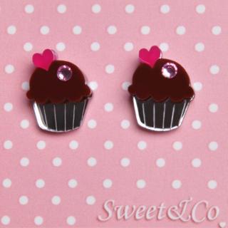 Sweet&co. Mini Cupcake Stud Earrings Silver - One Size