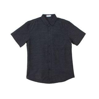 Plus Size Short-sleeve Pinstriped Shirt