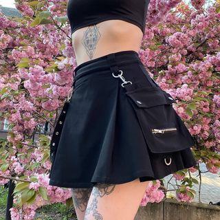 Strappy Mini A-line Skirt