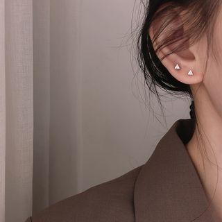925 Sterling Silver Geometric Rhinestone Stud Earring