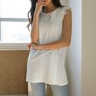 Lace-collar Sleeveless Top