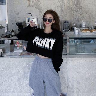 Printed Letter Loose-fit Long-sleeve Top