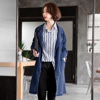 Denim Raglan Longline Coat