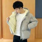 Padded Fleece-lined Hooded Zip Jacket