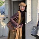 Long-sleeve Turtleneck Top / Sleeveless Midi A-line Dress