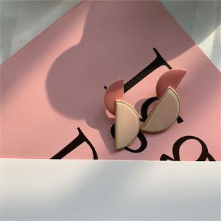Geometry Drop Earring 1 Pair - 925 Silver - Earrings - Pink & Almond - One Size